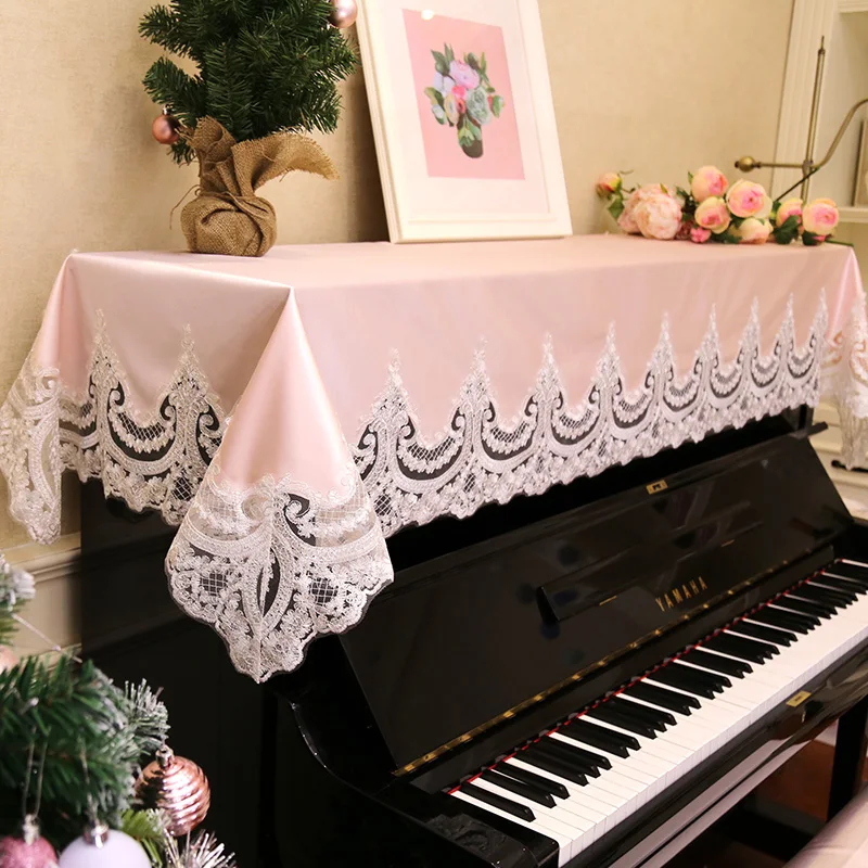

Proud Rose Lace Piano Cover Half Cover Piano Towel Stool Set Seat Cover Piano Dust Cover Towel
