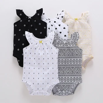 

5pcs Baby Girl Clothes Summer Sunsuit Infants Rompers Cartoon Print Outfits fashion baby girl clothes new newborn clothes#37