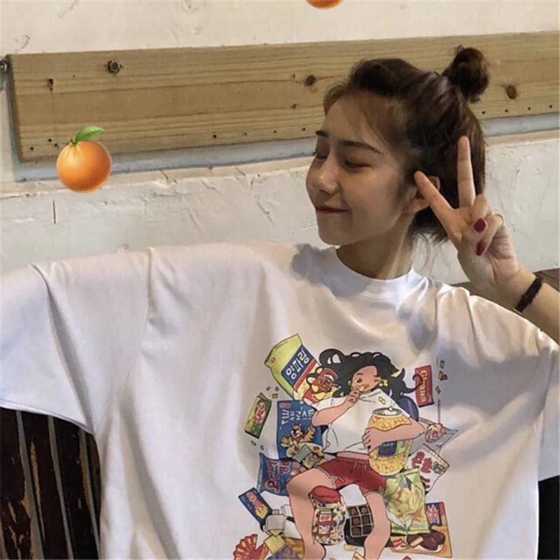NiceMix 2020 Осенняя Женская одежда Корейская футболка Ulzzang Harajuku смешная Футболка с