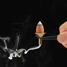 Металл обратного потока благовоний принадлежности для горелки ароматерапия печи Ароматические дома и офиса украшение с изображением Будды конус-башня Держатель благовоний