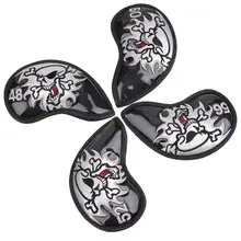 9 шт./компл. Чехлы для клюшек для гольфа для клин огненный череп с вышивкой из страз PU кожа клюшка для гольфа крышка