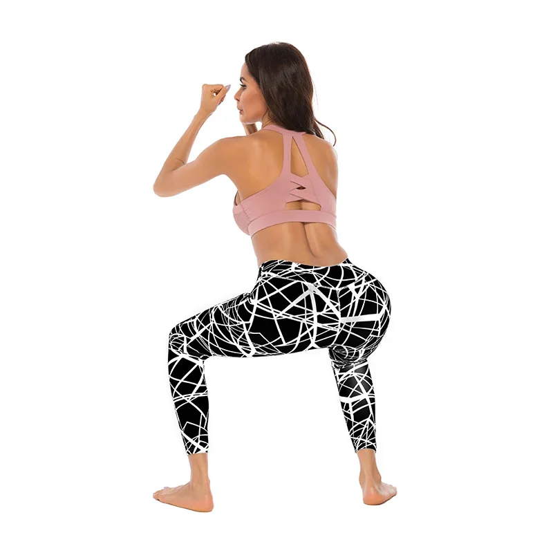Леггинсы с цифровой печатью в виде паука хип-брюки спортивные эластичные женские спортивные штаны с высокой талией легинсы для тренировки Леггинсы O4