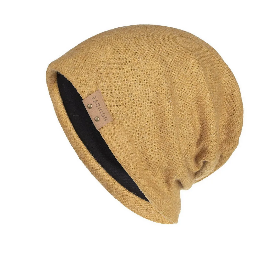 Одноцветные шапки бини, мужские модные зимние трендовые теплые объемные мешковатые эластичные свободные шапки, повседневная верхняя одежда, шапки 19Oct22