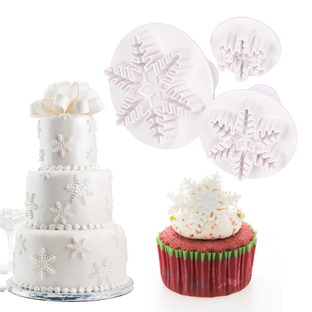 Cake DIY Decorating Tools 3pcs/set Snowflake Snow Shape Cake Mold Fondant Pastry Cutter Chocolate Cookie Candy Plunger Mold Cake DIY Decorating Tools 3pcs/set Snowflake Snow Shape Cake Mold Fondant Pastry Cutter Chocolate Cookie Candy Plunger Mold