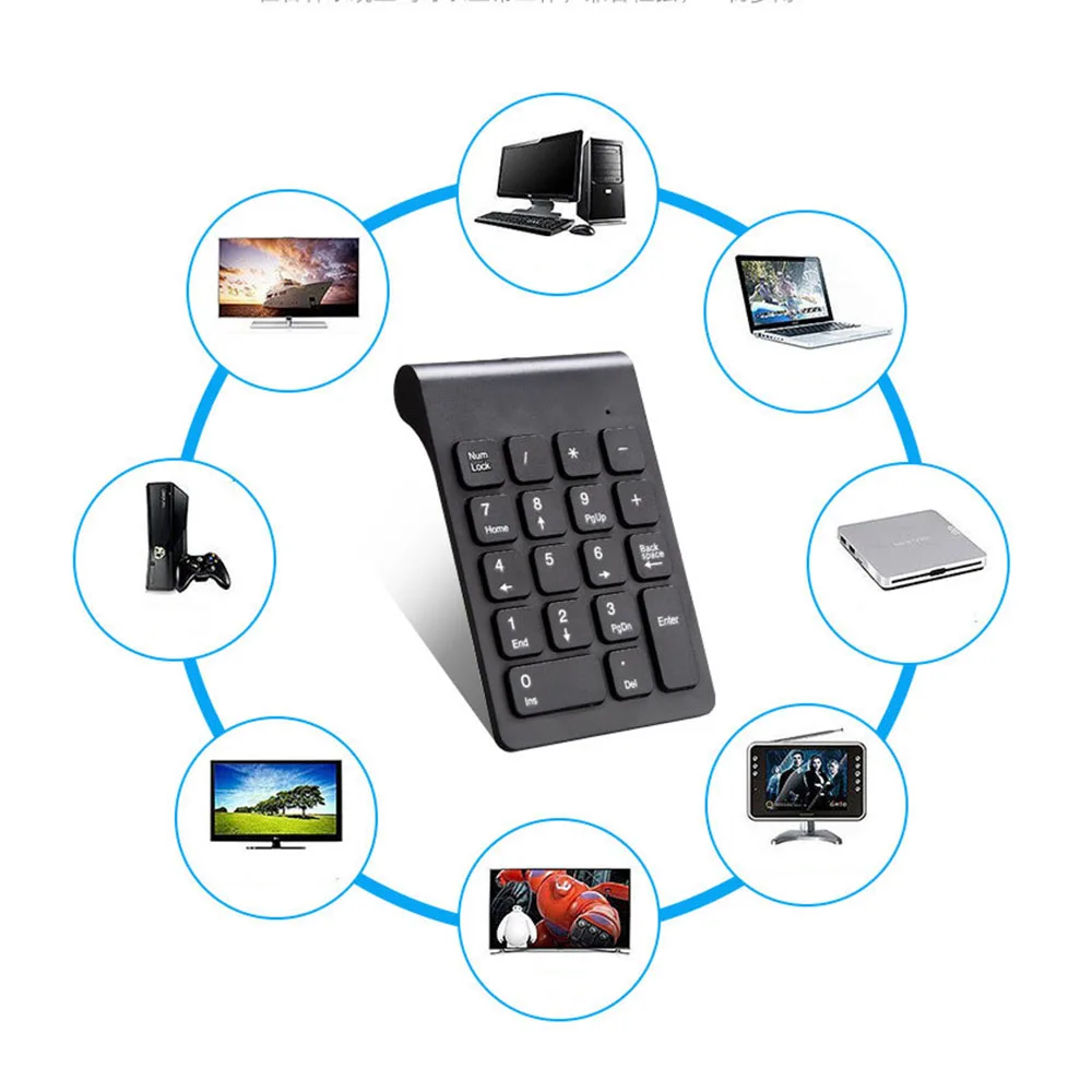 Портативный 2 4G Беспроводной цифровая клавиатура USB номер Pad 18 ключей Мини