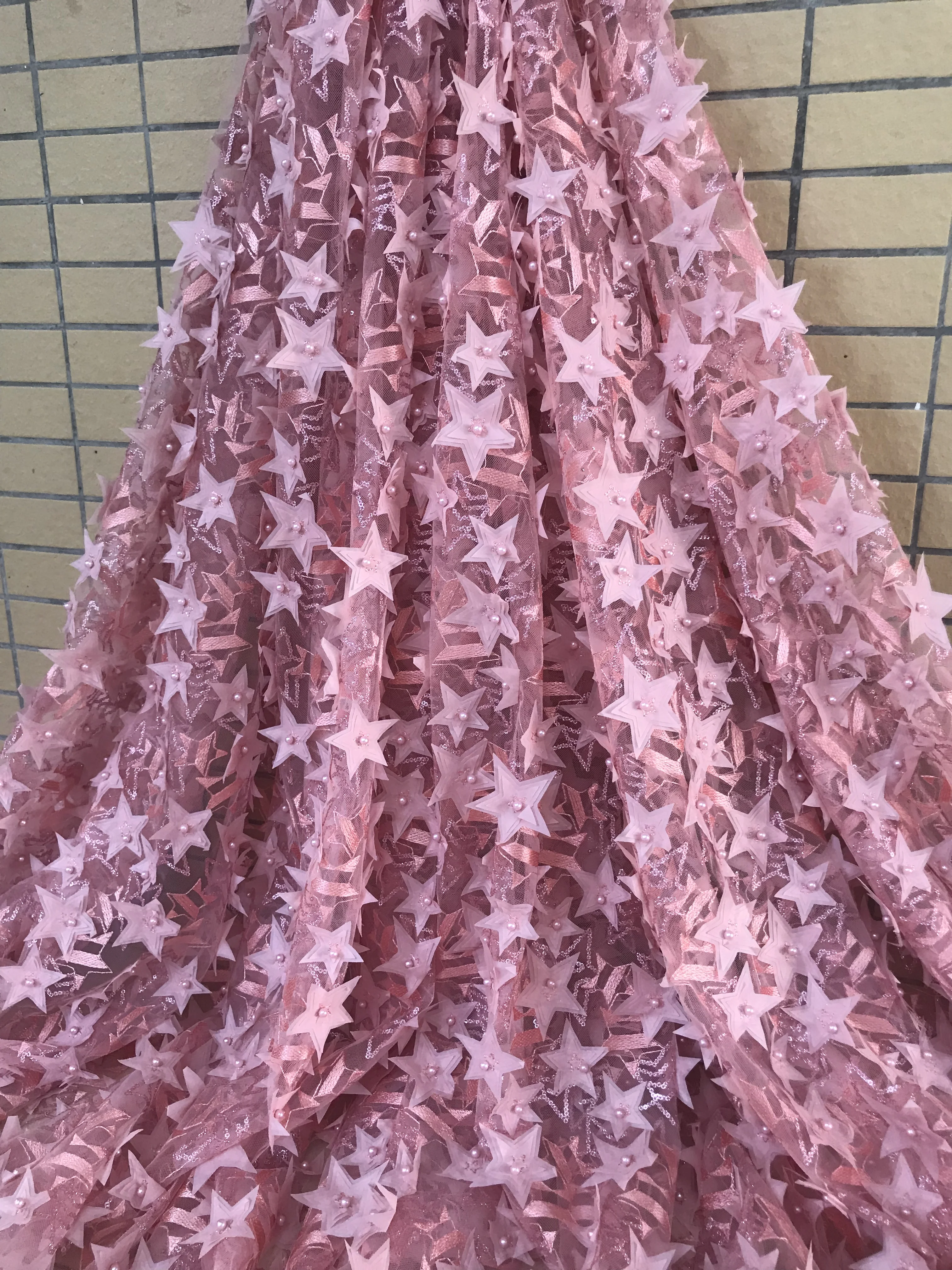 

special French Tulle Lace Latest J-688814 African Embroidered Net Lace with beads for bridal dress