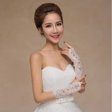 Винтажные митенки для невесты кружевные Алмазные перчатки с цветочным узором свадебный костюм