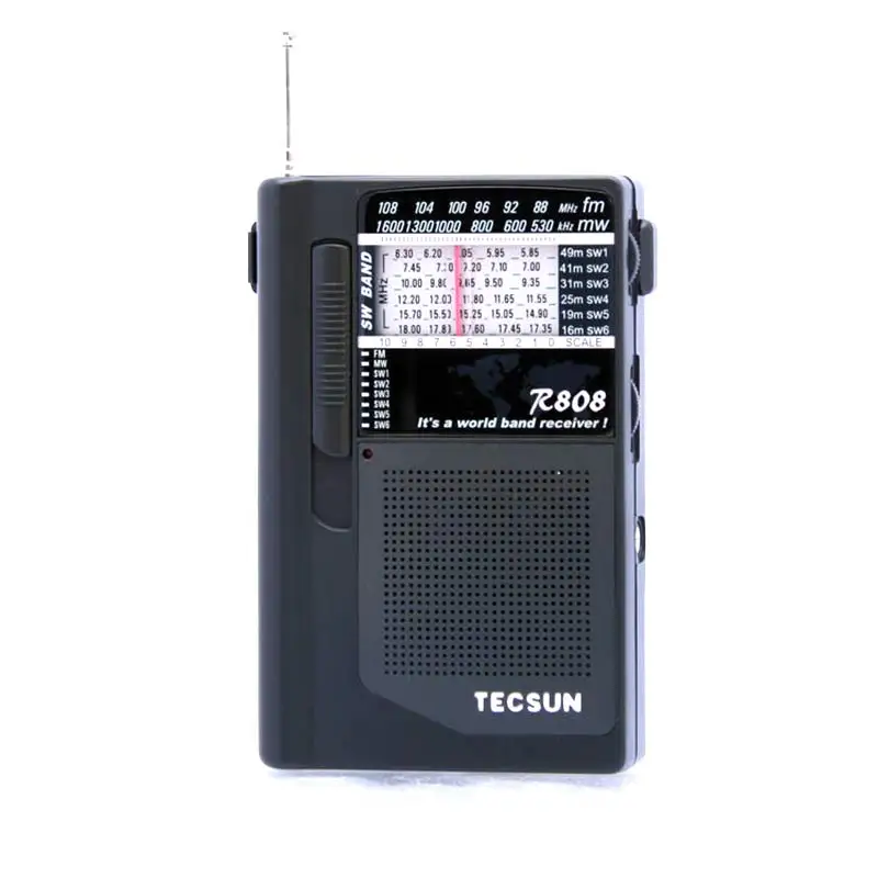 TECSUN R-808 портативное радио FM/MW/SW Полнодиапазонный мини-динамик Ретро Радио FM: 87-108 MHz/MW: 525-1610 kHz/SW1-6: 5,80-18,12 MHz радио