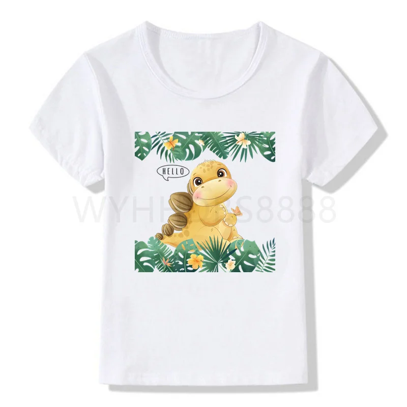 Boys/Girls Cartoon Dinosaur Print T Shirt Kids Cute Birthday Gift Number Clothes Baby Dino Cartoon T-shirt 2021 custom tee shirts T-Shirts