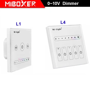 

MiBOXER L1 L4 1CH 4 CH 0~10V led touch Panel Dimmer LS4 0/1~10V Dimming Driver controller for single color led strip light