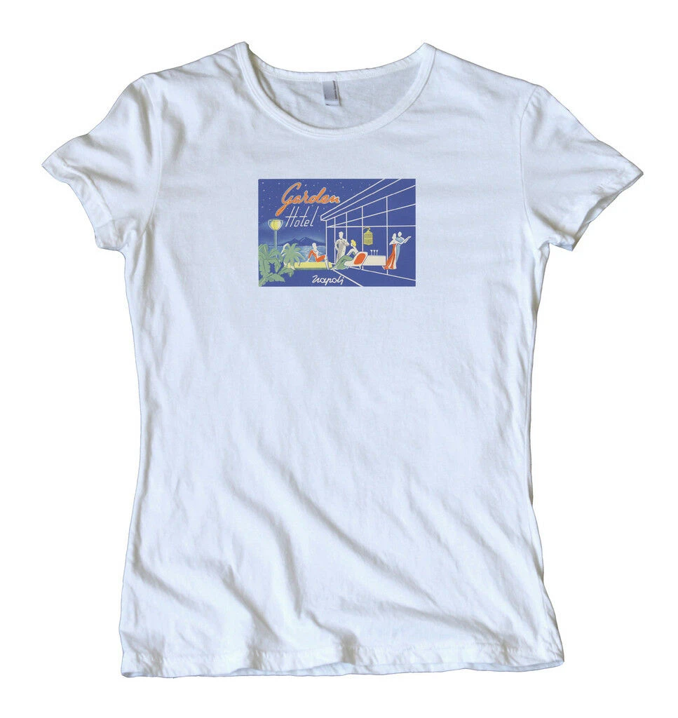 Women S Garden Hotel Napoli Italy Luggage Label T Shirt T Shirts Aliexpress