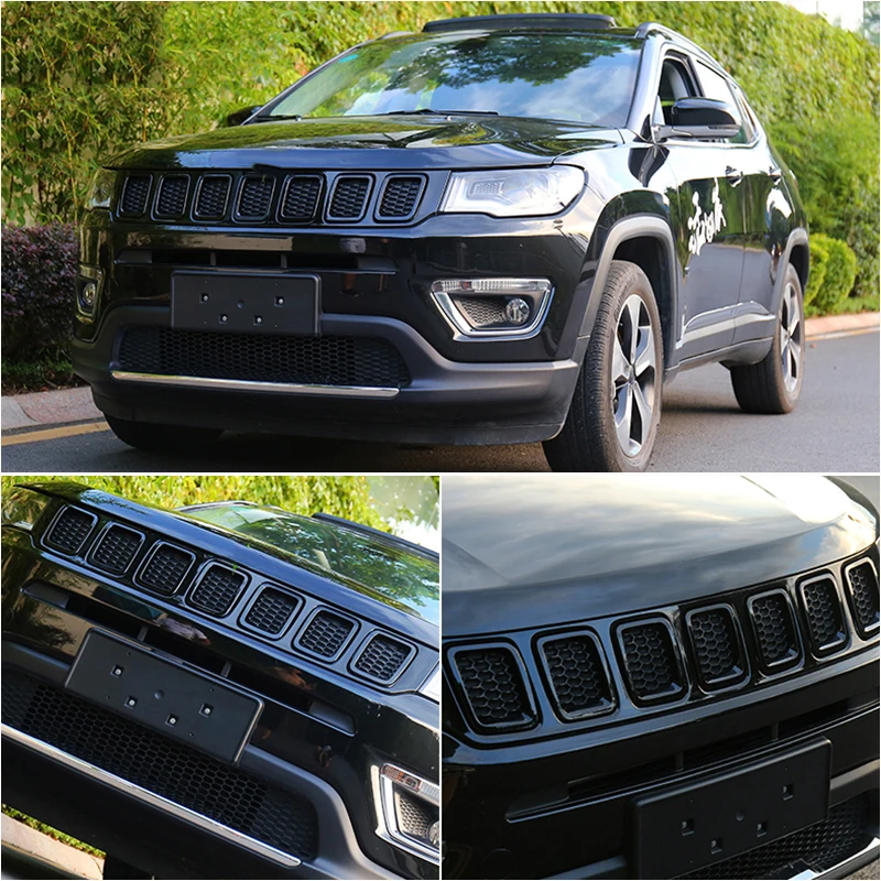 Запасные части для 2017 2018 Jeep Compass Черная передняя отделка ABS пластик запасные