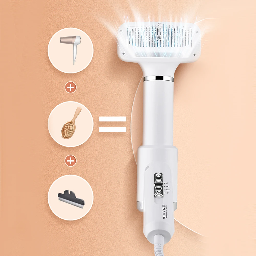 Portable 2-in-1 Dog Hair Dryer Home Puppy Grooming Comb Brush Fur Blower Adjustable Speed Temperature Low Noise Pet Products hair dryer,pet hair dryer
