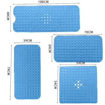 

Swimming Pool Hotel Toilet PVC Non-Slip Carpet Wearable Bath Mat Transparent Solid Color Suction Cup Bathtub Floor Mat Long Rugs
