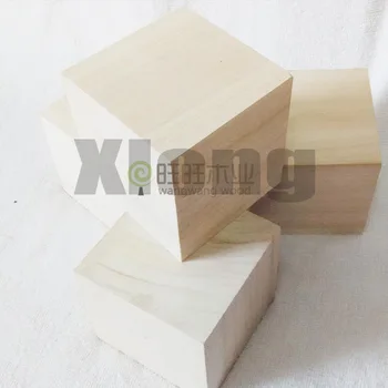 

5pcs 50*50mm Log Solid Wood Cube Paulownia Square Block Light Wood Design Cube