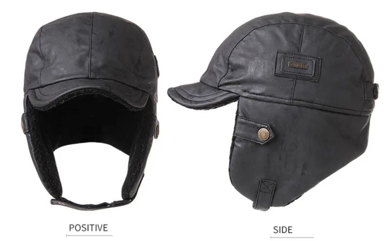 Зимняя Мужская винтажная шапка-бомбер, уличная шапка Авиатор, шлем, зимние шапки, русская ушанка, шапка с ушками, теплая ветрозащитная винтажная модная шапка