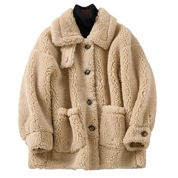 

Thicken Fur Coat Women Faux Fur Coat Female Autumn Elegant Loose Thin Outwear Button Overcoat Solid Jacket female Top quality