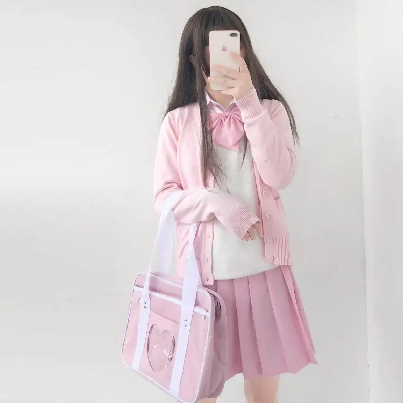 

Jk School Uniforms Cute Girls Cardigans Sweater Tops Japanese High School Students Uniform Sweaters Long Sleeve Xxl