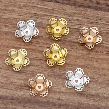 

100pcs Filigree Flower Spacer Beads Charms Bead Caps Handmade DIY European Charm Jewelry Making