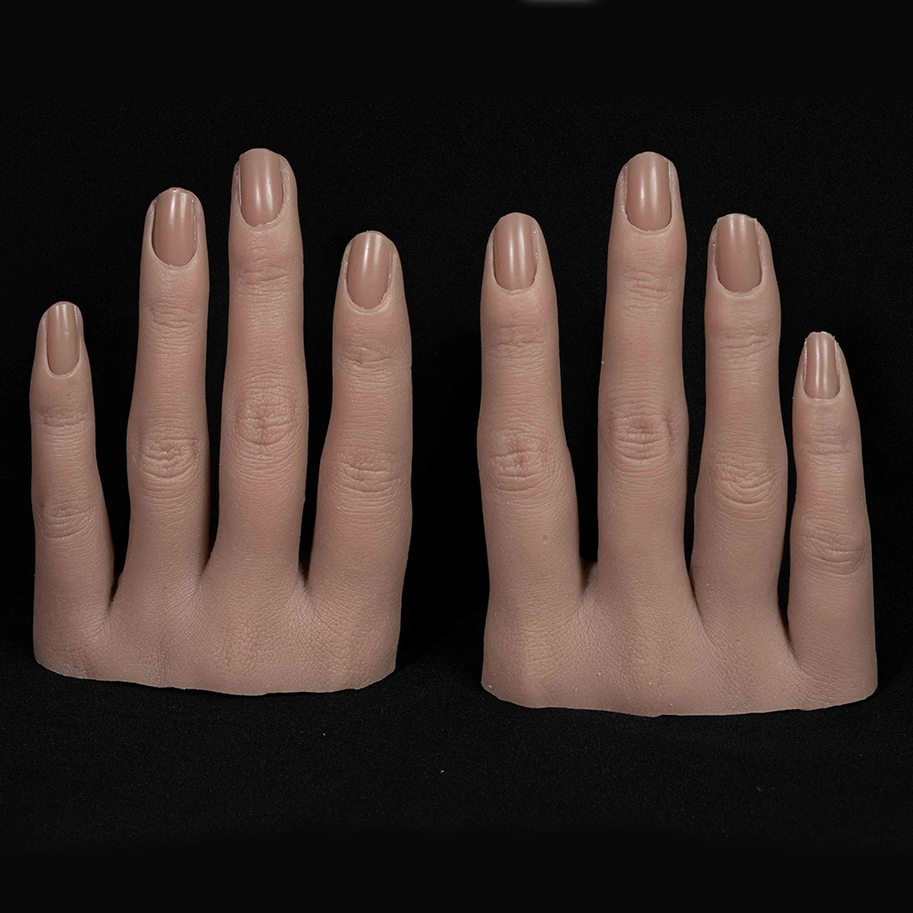 Practice Hand Nail Art Training Flexible Bend Fake Hand Manicure Practice Tool Nail Display Stand Finger Hand