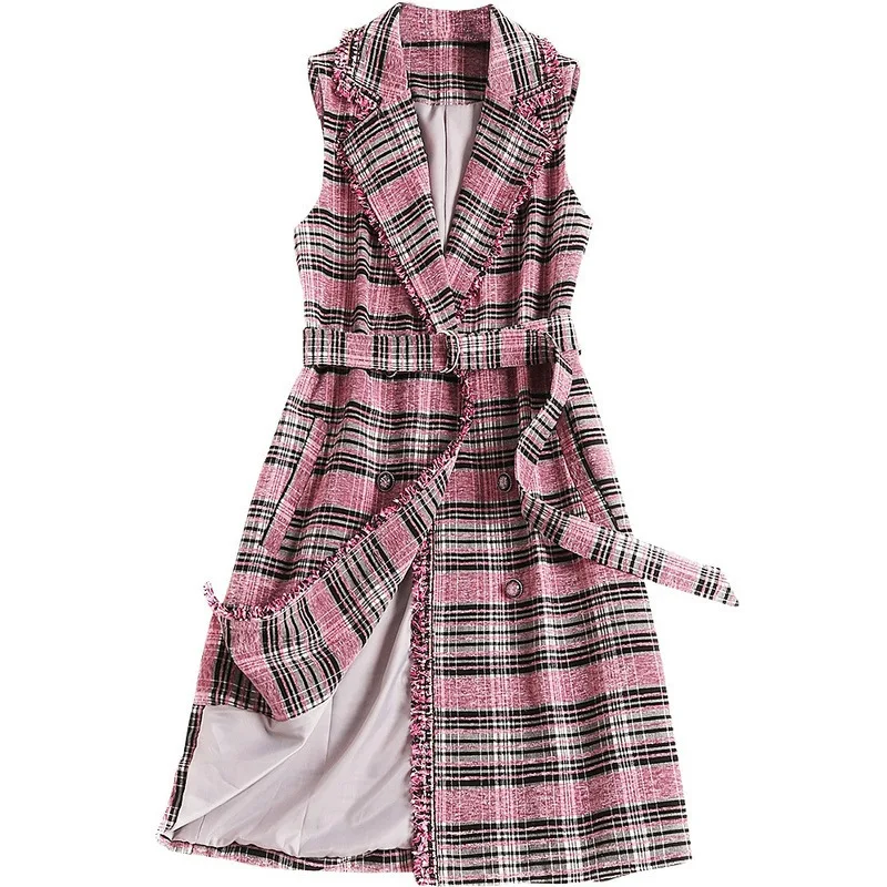 

Korean Style Sleeveless Trench Coat for Women Corduroy Cotton 2019 Spring and Autumn New Ladies Windbreaker Fashion