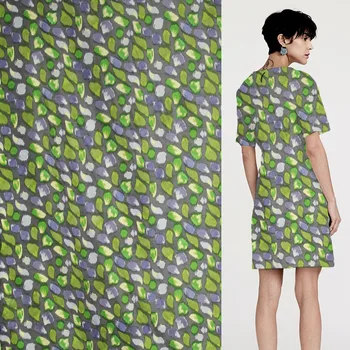 

Fashion fuzzy big spots print silk doupion fabric silk doupioni fabric,SDP049