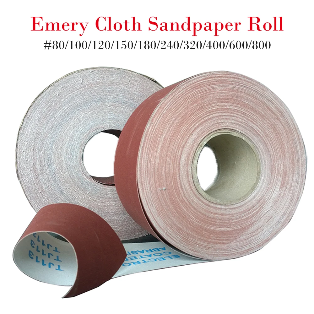 1Metre -> 50Metres. 80 Grit Sanding Aluminium Oxide Emery Cloth Roll Medium 