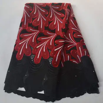 

Latest Nigerian Lace Swiss Voil Lace Fabric with Stone Textile Magenta African Lace Fabric 2020 Swiss Cotton Lace for Wedding