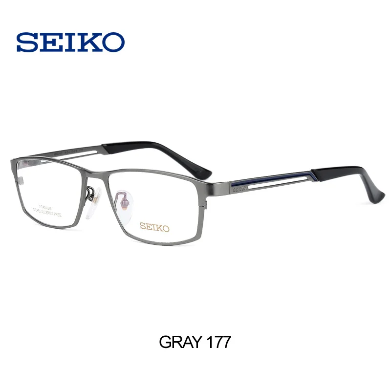 US $89.05 Seiko Titanium Glass Frame For Men Optical Pure Titanium Rectangle Square Prescription Glasses Frame Hc1009