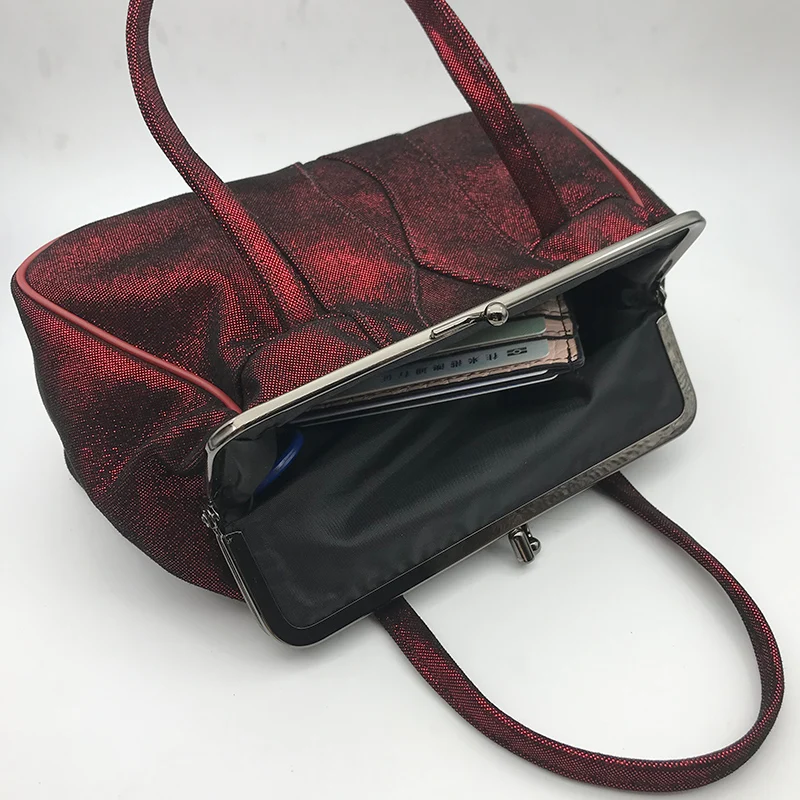 BELLO TUTTI Women Genuine Leather Clutch Phone Bag Sheepskin Metal Frame Coin Purse Change Handbag Girl Card Holder Small Wallet