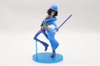 

16cm Japanese Anime One Piece 20th Anniversary BROOK Blue Clothes Ver. PVC Action Figure Collection Model Cartoon Toys LELAKAYA