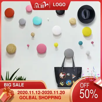 

Hanger Coat Wood Coat Rack Garden Round mushroom hook hook Wall hanger wooden Coat hooks Pretty Home Decoration Wall Clothes