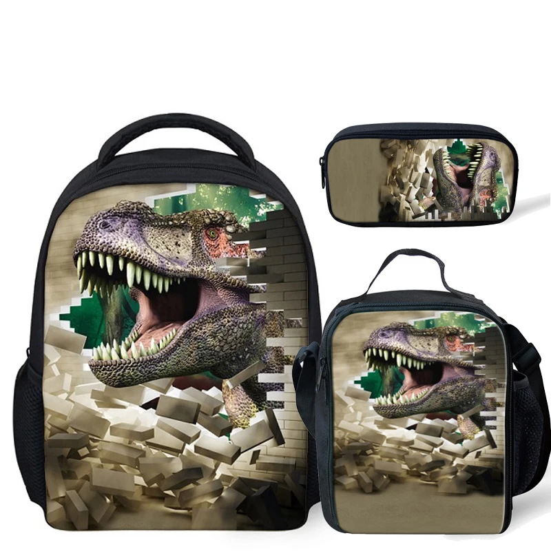 3pcs/set Dinosaur Printing Kindergarten Schoolbag Toddler Backpack School Bags for Kids Boys Satchel Mochila Escolar