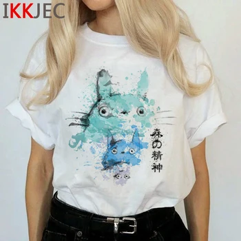 

Totoro Harajuku Studio Ghibli T Shirt Women Miyazaki Hayao Ullzang Cute T-shirt Funny Cartoon Tshirt 90s Graphic Top Tees Female