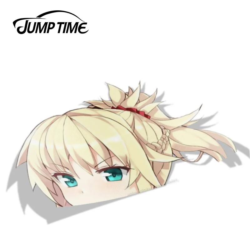 Автомобильные наклейки с временем скакания 13 см x 7 6 Fate Red Saber morжелд аниме наклейка