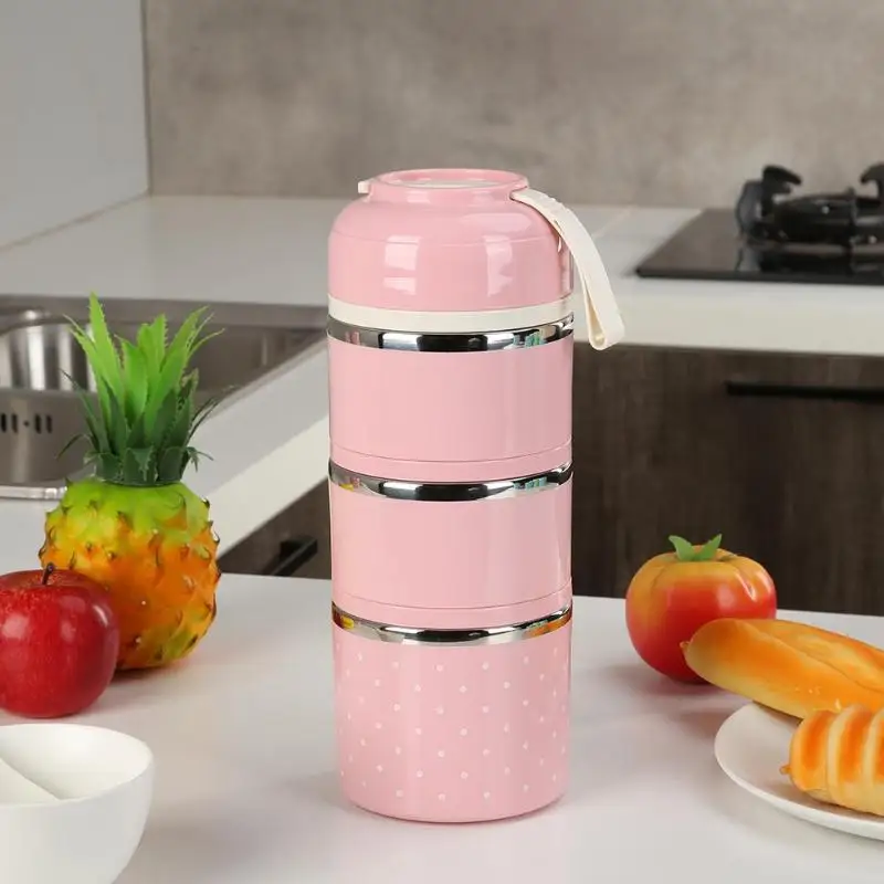

Cute Japanese Thermal Bento Box Leak-Proof Stainless Steel Lunch Box Portable Picnic School Office Worker Food Container