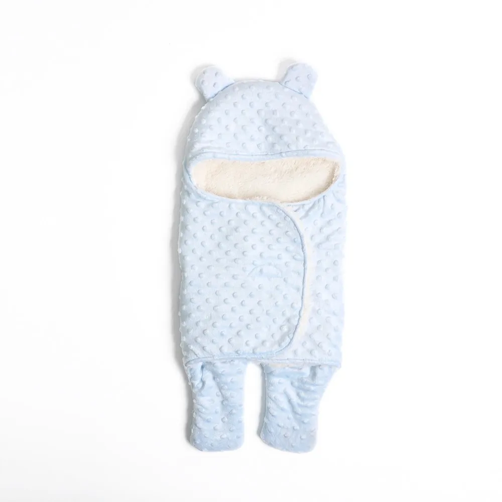 Вязаный детский спальный мешок в горошек для новорожденных; уплотненные зимние теплые пеленки-кокон; Мягкие комплекты для ухода за ребенком