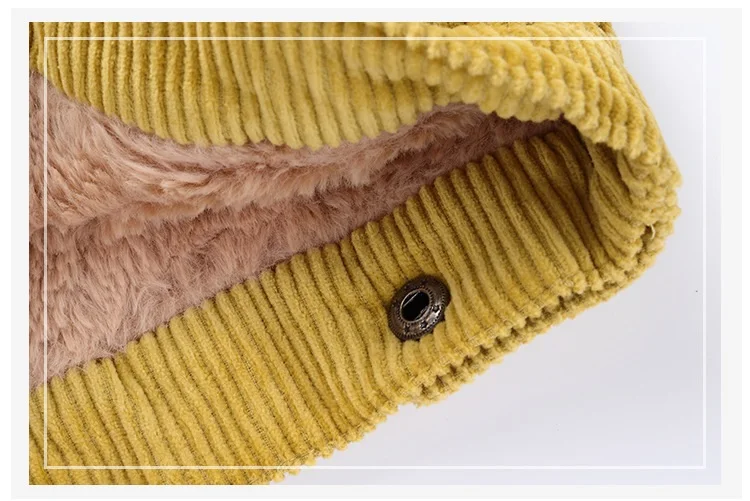 Autumn winter children's clothing jacket boys girls warm jacket children's baby rabbit plush thick coat lapel corduroy coat