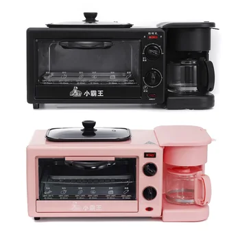 

Multifunction 3 In 1 Electric Breakfast Machine Pizza Bread Oven Coffee Maker Frying Pan Toaster Breakfast Makers Kitchen Tools