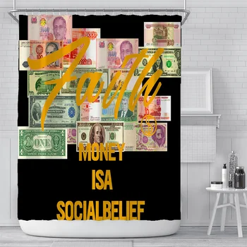 

W180xH180cm Trendy hip-hop printing shower curtain thick waterproof polyester bathroom curtain shower curtain