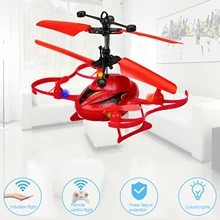 Mini hélicoptère radiocommandé gyroscope intégré, modèle d'hélicoptère, jouets à détection de gestes, quatre axes, Drone radiocommandé avec lampe