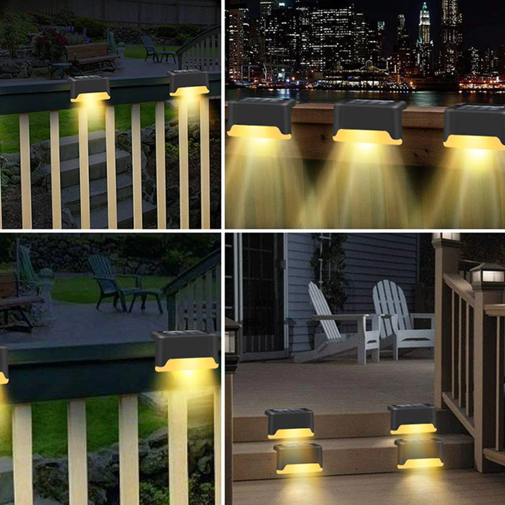 4 6 8pcs LED Solar Powered Fence Lamp Outdoor Garden Landscape Lights Waterproof Path Stair Wall Lamp Solar Balcony Fence Light 7