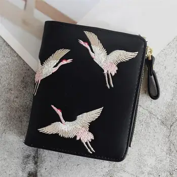

Bageek 1pc Women Wallet Mini Embroidered Short Wallet Creative Bird Pattern Embroidery Card Pouch Clutch Wallet Card Wallet