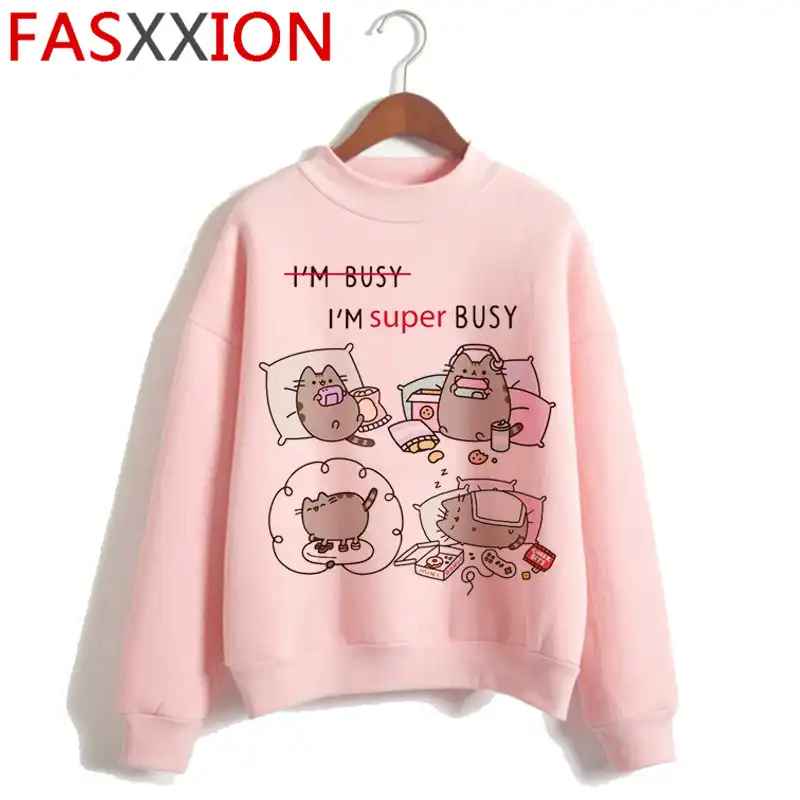 Pusheen Kawaii Harajuku Sudaderas Con Capucha De Estilo Coreano