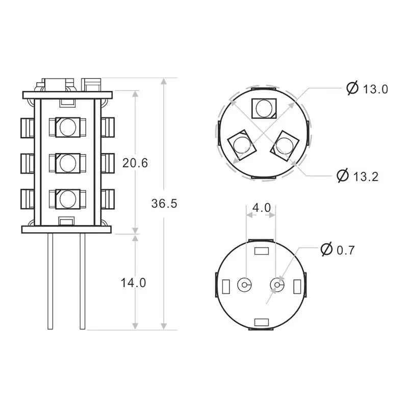 3528SMD 15 Led G4 Потолочный светильник 12VAC/12VDC/24VDC Светодиодная лампа под шкафом RV