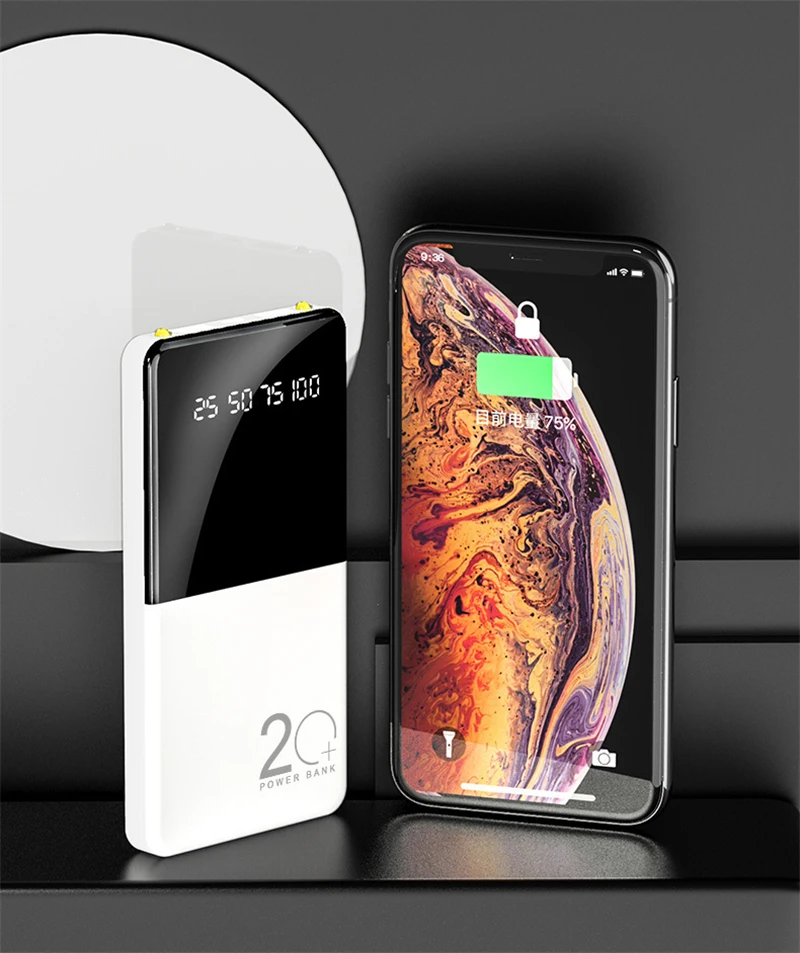 best battery pack 20000mAh Power Bank Portable Charger Powerbank External Battery Pack Power Bank for iPhone 12 11 Huawei Samsung Xiaomi Poverbank pebble power bank