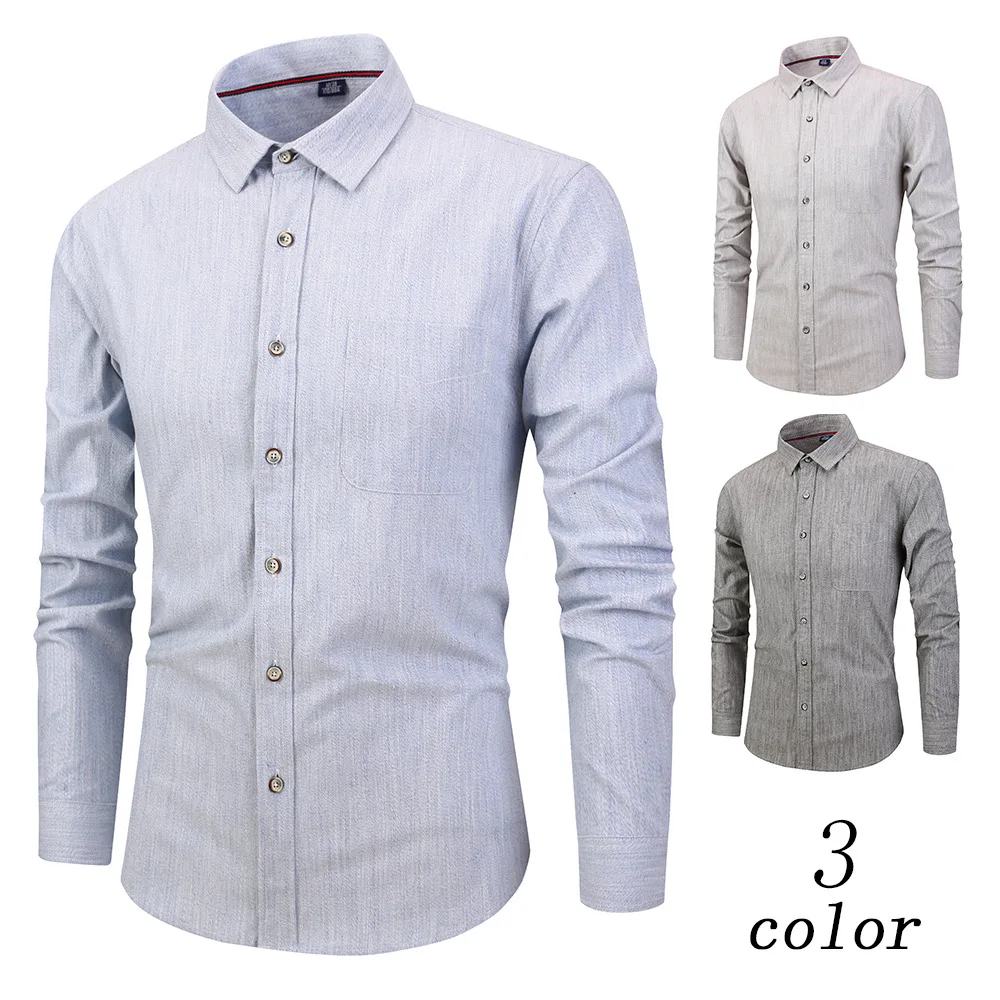 Мужская модная Повседневная рубашка с длинными рукавами, приталенная Мужская рубашка для работы в деловом стиле, брендовая мужская одежда, мягкая удобная S13