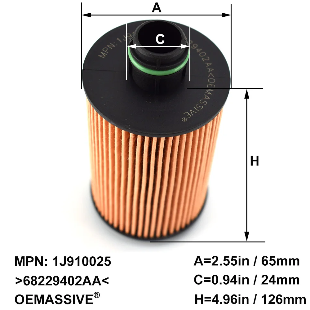 Oil Filter 68229402AA For Chrysler Ram 1500 2014- / Jeep Grand Cherokee WK2 2014 2015 2987cc 3.0L V6