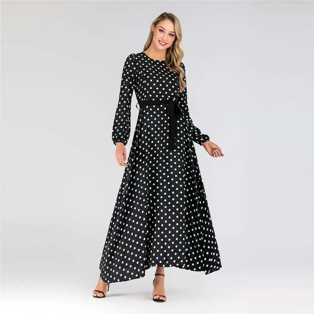 Black Мусульманские платья и абайя для женщин Femme Kaftan Maxi большого размера прямые турецкие арабы Mujer Исламская одежда - Цвет: Black