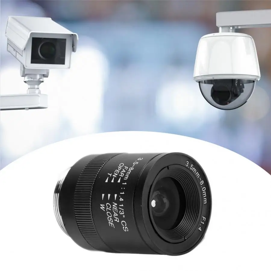 3,5-8 мм 720P алюминиевый сплав CS-Mount F1.4 CCTV камера Ручная настройка апертуры объектив система наблюдения
